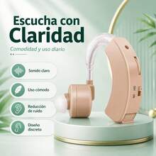 Audífonos intraauriculares resistentes, diseñados específicamente para personas con discapacidad auditiva. El kit incluye los audífonos, un par de tapones y pilas. Son aptos para todo tipo de situaciones. Cómodos de llevar y fáciles de transportar, son la opción ideal para los hijos que cuidan de sus padres. - Ver 2