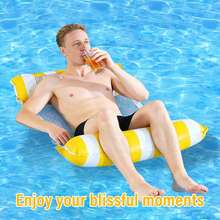 Inflatable Pool Floats Adult Size Water Hammock, Swimming Pool Float Hammock, 4-In-1 Water Floating Mesh Chair For Adults For Vacation Fun And Rest Summer Events Pool Parties - Multicolor - View 4