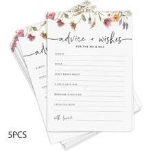 100pcs/50pcs Wedding Blessing Cards For Groom And Bride, Floral Wedding Blessing Cards, Wildflower Theme Bridal Shower Game - Multicolor - View 9