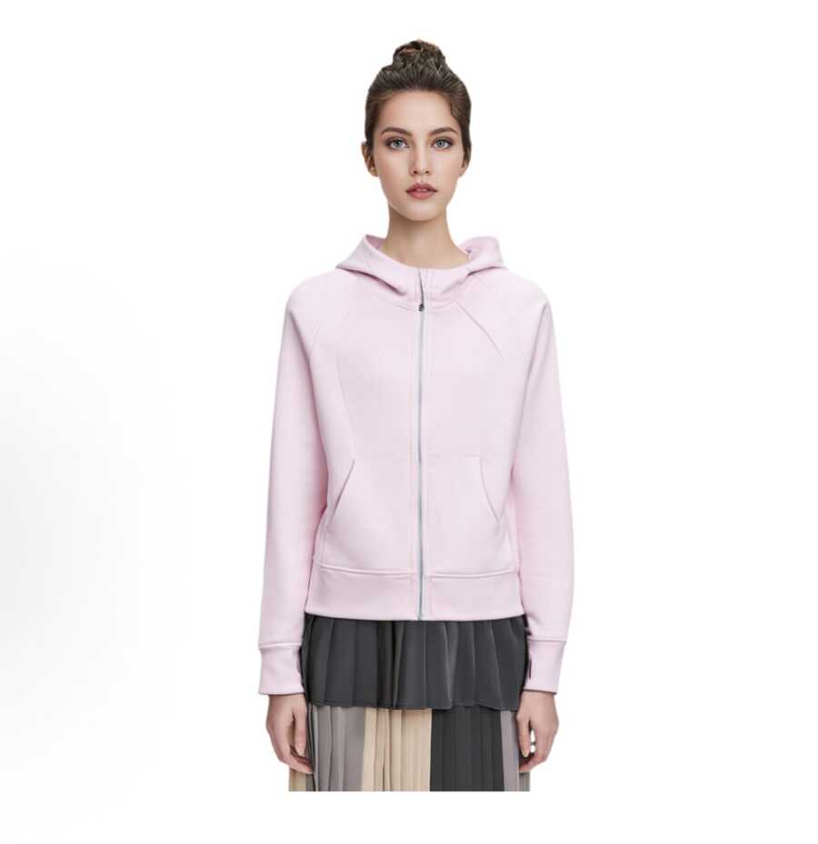 Lululemon Women's Scuba Full-Zip Hoodie Classic Hooded Jacket Fit Track Jacket Full Zip Outerwear Breathable Warm Athletic Sweatshirt With Thumbholes - 淺粉色 - 查看 1