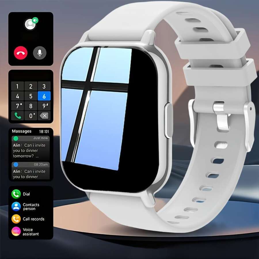 Smart Watch - High-Definition Display, Wireless Calling, Customizable Wallpaper, Fitness Tracking, Reminders, Music Control - Multicolor - View 1