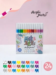 12/24/36/60/72pcs Large Capacity Soft Tip Acrylic Paint Marker Set, Water-Based Quick Dry Smooth Coloring Drawing Pens For Beginners, Multi-Surface Graffiti DIY Rock Wood Canvas Ceramic, Back To School School Art Supplies - Sets - View 8