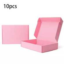 10 piezas Cajas de cartón corrugado rosa, Cajas postales, Cajas de embalaje express, Materiales de embalaje, Cajas de embalaje de avión, Cajas de regalo, Cajas corrugadas, Cajas express, Cajas de embalaje - rosa - Ver 9