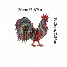 Adorno colgante decorativo de gallo colorido de acrílico 2D - A - Ver 3