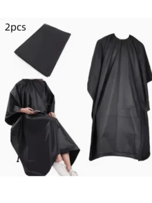 1/2/3/4/10pcs Premium Luxury Professional Hairdressing Aprons, Adjustable Buckle Design, Durable And Easy-To-Clean Fabric, Large Size Beauty Salon Capes - Adult Length, Breathable Quick-Dry Haircutting Capes, With Adjustable Shoulder Straps, Comfortable For Styling And Grooming, Easy To Clean, Lightweight, Fashionable Black Design - Black - View 3