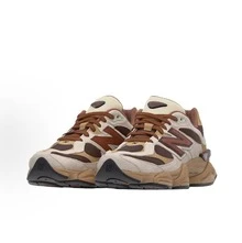 New Balance 9060 - Rain Cloud Grey, Sea Salt & Black Castlerock | Viral 2026 Chunky Platform Sneakers | Premium Suede & Mesh Breathable Trainers | Comfortable ABZORB Midsole Dad Shoes | Authentic Unisex High-Fashion Footwear - 米棕色 - 查看 2