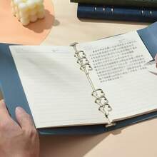 Personalized Leather Notebook Set, Customized A5 Loose-Leaf Diary With Name And Birth Flower, Matching Pen, Suitable For Teacher Gift, Graduation Gift And Travel Journal - Multicolor - View 7