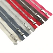 1Pc/2Pcs #5 Metal Zipper, Silver Teeth, Closed End, Y-Shaped Teeth Smooth Without Jamming, Suitable For Pockets And Leather Bags, Multiple Colors Available, Multiple Sizes Available - Multicolor - View 9