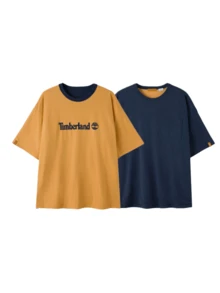 Timberland Summer New Outdoor Sports Casual Loose Skin-Friendly Breathable Reversible Men's Round Neck Short Sleeve T-Shirt - Royal Blue/Orange - View 6