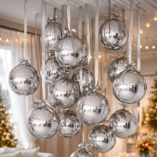 10pcs/Set 10-Inch Silver 4D Round Foil Balloons, Suitable For Birthday Parties And Celebrations, Birthday Party Decorations, Party Decorations, Graduation Parties, Wedding Decorations, Hanging Balloons, Scene Decor, Theme Balloons - Silver - View 7