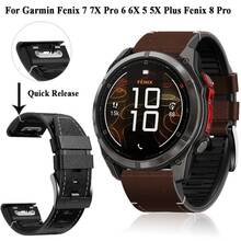 Cinturino sportivo da uomo in pelle sintetica 22/26mm, design a sgancio rapido, compatibile con Fenix 8/7X/7/6X/6 Pro/5X/5 Plus, Forerunner 970/965/955/945/935, Epix Pro Gen 2, Tactix 8/7, Enduro 3/2, accessorio cinturino di ricambio per smartwatch - 26mm - Visualizzare 13