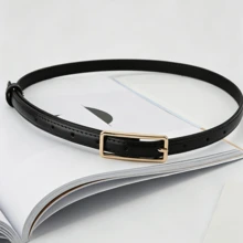 1pc Women's Vintage Small Leather Belt, Fashion Minimalist Versatile Casual Belt For Dresses, Jeans, Coats - A - View 9
