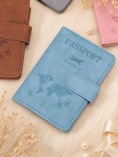 Personalized Passport Holder & Luggage Tag, Customized Passport Wallet, Gift, Travel Gift For Her, Groomsman Invitation, Travel Accessories, Travel Essentials, Blocking, Honeymoon Gift