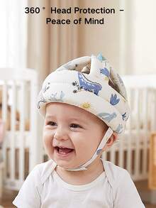 1PC Toddler Protective Cap – Comfortable & Non-Sticky Hair, Sweat-Wicking Moisture Control, Adjustable Head Circumference For Baby 0-2 Years - Multicolor - View 4
