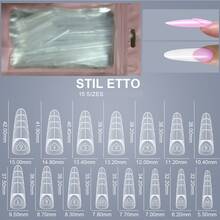 45 Peças/Saco de Pontas de Unhas Francesas Multiestilo com Extensão de Cristal em Escala e Formas de Unhas para Terapia de Luz - Transparente - Visão 6