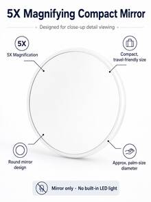 LED Makeup Mirror, Rechargeable With Stand Desktop Mirror, LED Smart Dimmable Portable, Rechargeable Foldable Tabletop Professional Makeup Mirror, Suitable For Dorm Use, Adjustable Brightness, Portable Design Suitable For Handbag And Vanity Use, High Definition Clear Reflection, Precise Makeup, Suitable For Women, Girls, Students And Makeup Enthusiasts Birthday Gift, Mother's Day Gift, Christmas Gift And Holiday Gift (Pink White) - Multicolor - View 10