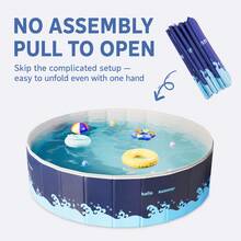 Large Round Foldable Swimming Pool, Non-Inflatable Above Ground Pool, 5-Layer Thickened PVC, Stable Hard Wall, Quick Drainage, No Water Pump Installation Required, Compact Storage, Portable Summer Family Backyard Garden Patio Outdoor Use Pool - Folding Swimming Pool - View 3