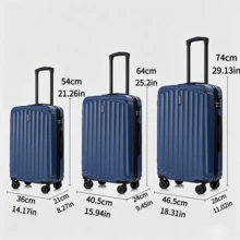 3 Pieces Set, ABS Luggage, Silent Universal Wheels, Thickened Waterproof And Wear-Resistant, Suitable For Short-Term Business Trips, Long-Distance Travel, Student Dorm Life And Other Travel Scenarios. - Multicolor - View 10