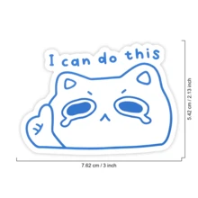 1件幽默諷刺迷因貓貼紙「I Can Do This」標語乙烯基貼紙，適用於筆電、水壺、筆記本，防水貓奴貼紙，美感文具手帳剪貼簿配件禮物 - S2419 - 查看 2