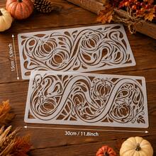 Autumn Pumpkin Taco Reusable Painting Stencils, Suitable For DIY Crafts, Thanksgiving, Halloween, Holiday Home Wall Decor, Scrapbooking, Porch Canvas Art, Vintage Scroll Vine Leaf Pattern Stencil Set, Holiday Celebration Handmade Supplies Art Projects - Sets - View 11