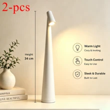 1 pieza Lámpara de escritorio LED portátil de ABS, con cable USB, diseño minimalista y delgado, atenuación táctil, carga USB, adecuada para dormitorio y oficina - luz roja blanca - Ver 27