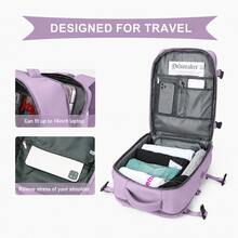 Large‑Capacity 43*30*20cm Waterproof Backpack With Shoe Pocket, Dry‑Wet Separation, Laptop Sleeve And USB Port. Available In Five Tones. Sleek‑Styled - Purple - View 4