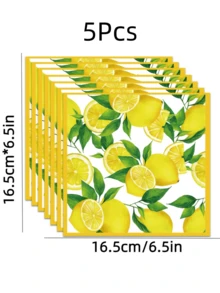 5入/10入/15入檸檬紙餐巾，黃色柑橘水果主題一次性餐巾，廚房浴室檸檬裝飾主題派對用品 - 多色 - 查看 9