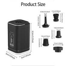 Portable Rechargeable Air Pump, 3-In-1 Inflator & Deflator Pump, LED Light, 5 Nozzles, USB Charging, ABS Material, Camping Essential - Many - View 10