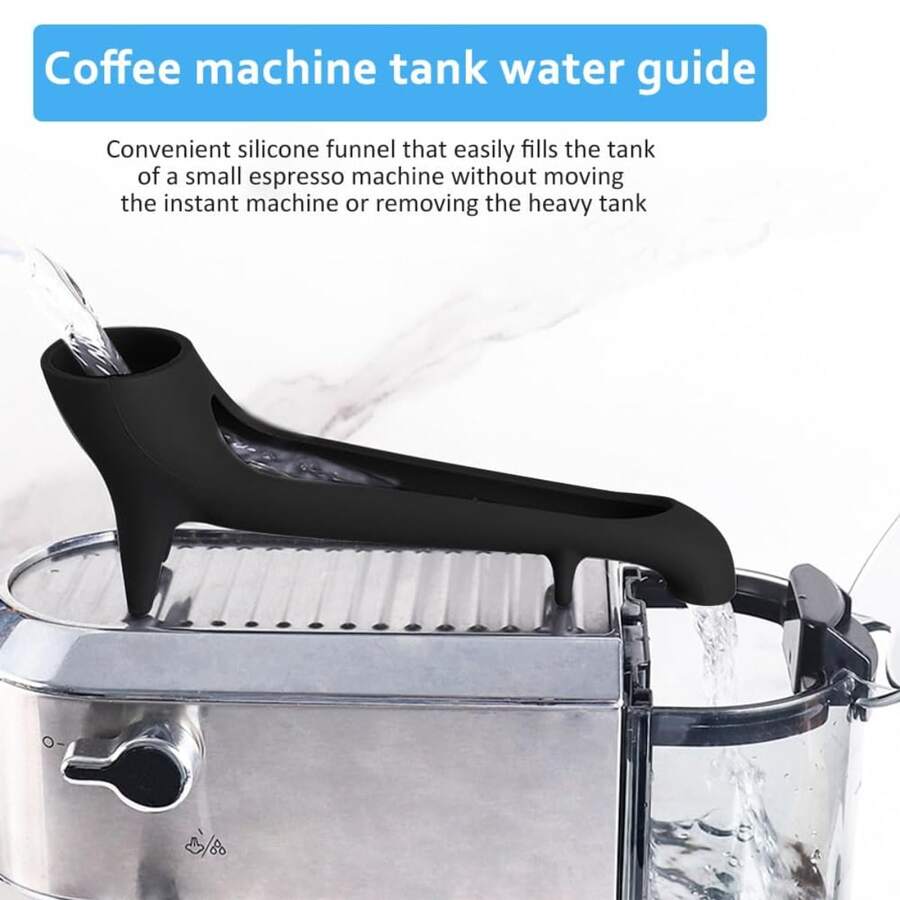 Espresso Machine Water Tank Quick Access Funnel, Coffee Machine Water Spout For Espresso Machine, Long Wate R Funnel For All Flat Top Coffee Machines (COLOR:Black/Grey) - Multicolor - View 1
