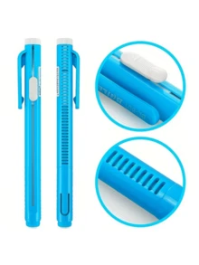 4pcs Retractable Erasers, Refillable Eraser Grips Stationery, Automatic Retractable Erasers, Suitable For School And Writing, Random Colors - Multicolor - View 5