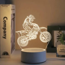 摩托車騎士 3D 夜燈，壓克力 LED 桌燈，摩托車愛好者的創意禮物，男孩女孩的生日與聖誕禮物 - 騎摩托車 - 查看 8