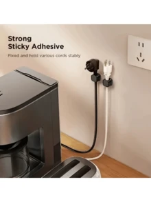 10 piezas Organizador de cables magnético giratorio, soporte de cables antideslizante, clip de cable de cargador de teléfono de escritorio, herramienta práctica de gestión de cables para el hogar, gancho multifunción, almacenamiento de escritorio, configuración de oficina en casa, organizador elegante, diseño compacto, agarre antideslizante, escritorio - Blanco - Ver 3