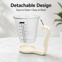 3合1數位量杯秤，稱重/量測/溫度功能，600ml/20oz 廚房秤，1-1000g 高精度，6種單位轉換，ABS手柄，聚碳酸酯杯身，可拆卸可清洗，烘焙必備工具 - 600毫升 - 查看 6