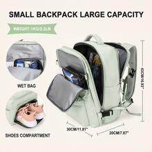Large‑Capacity 43*30*20cm Waterproof Backpack With Shoe Pocket, Dry‑Wet Separation, Laptop Sleeve And USB Port. Available In Five Tones. Sleek‑Styled - Green - View 3