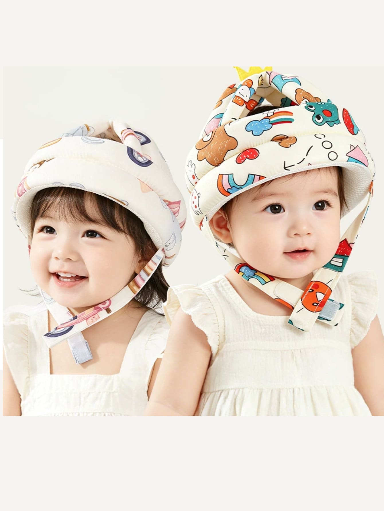 1PC Toddler Protective Cap – Comfortable & Non-Sticky Hair, Sweat-Wicking Moisture Control, Adjustable Head Circumference For Baby 0-2 Years - Multicolor - View 1