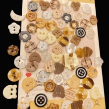10/22/35/48/56/66/78/89/92/100Pcs New Coffee/Chocolate Color*Girl Style Buttons/Planner Decoration DIY Clothing Buttons Mixed*Handmade Knitting Accessories Random Style - Multicolor - View 3