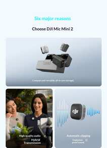 dji The New Mic Mini2 Mini Wireless Microphone Features A Multi-Color Replaceable Front Cover, High-Fidelity Audio, Long-Lasting Noise Cancellation, And Is Perfect For Outdoor Shooting With Mobile Phones And Cameras. - View 3