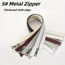 1Pc/2Pcs #5 Metal Zipper, Silver Teeth, Closed End, Y-Shaped Teeth Smooth Without Jamming, Suitable For Pockets And Leather Bags, Multiple Colors Available, Multiple Sizes Available - Multicolor - View 10