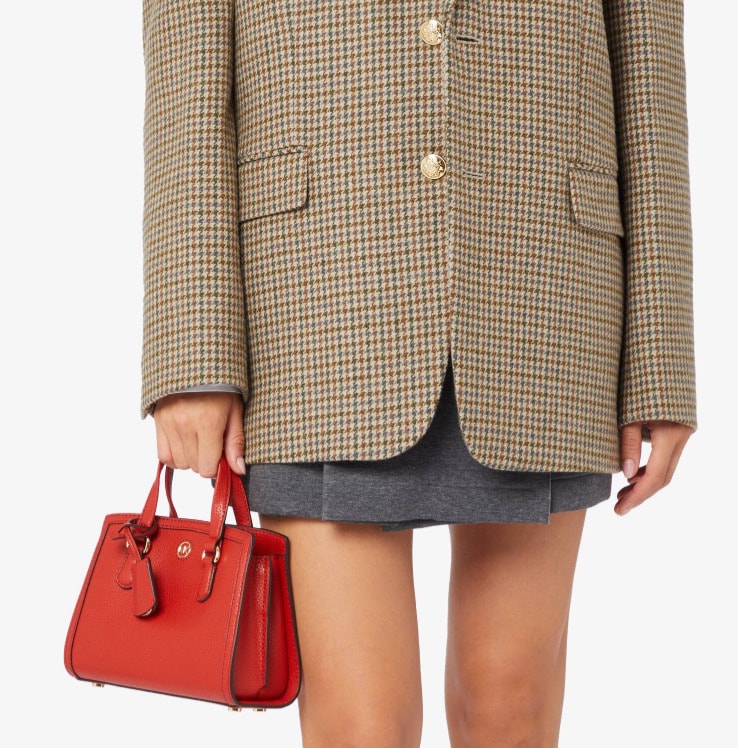 Michael Kors MK Chantal Crossbody Tote Bag for Women,Elegant Clutch Handbag Purse,Casual Satchel Bag with Top Handle,Adjustable Strap - 珊瑚橙 - 查看 1
