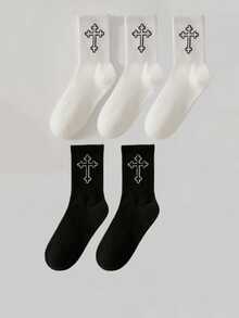 1/2/4/5/8/10 Pairs [Must-Have For Sports Enthusiasts] Men's Mid-Calf Sport Socks - Multicolor - View 13
