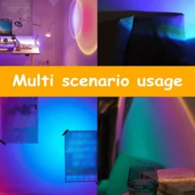 Luz de Proyección de Atardecer, Luz de Atardecer RGB, Luz de Atmósfera Visual Romántica, Proyector LED con Enchufe USB y Control Remoto, Luz Nocturna de Suelo, Adecuada para Fotografía, Selfies, Atmósfera de Grabación en Vivo, Decoración de Sala de Estar y Dormitorio - Luz multicolor - Ver 3