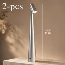 1 pieza Lámpara de escritorio LED portátil de ABS, con cable USB, diseño minimalista y delgado, atenuación táctil, carga USB, adecuada para dormitorio y oficina - luz roja blanca - Ver 31