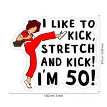 1PC Funny 50th Birthday Gag Quote Sticker, Sarcastic Humor Comedy Vinyl Decal For Laptop Water Bottle Notebook, Retro Character Saying Decal Sticker, Aesthetic Stationery Scrapbook Accessories Gift For Friends - S2286 - View 2