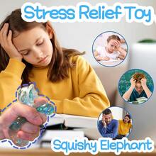 1pc Shiny Colorful Elephant Slow Rising Stress Relief Toy: Transparent Colorful Elephant Slow Rising Stress Relief Toy, A Soft Slow Rising Stress Relief Toy Suitable For Teenagers And Adults, Perfect For Desktop Play And Anxiety Relief. - Multicolor - View 5