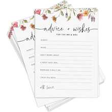 100pcs/50pcs Wedding Blessing Cards For Groom And Bride, Floral Wedding Blessing Cards, Wildflower Theme Bridal Shower Game - Multicolor - View 4