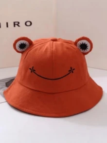 1pc Frog Bucket Hat, Personalized Cartoon Frog Bucket Hat, Versatile Sun Hat For Holiday Party - Multicolor - View 3