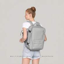 Large‑Capacity 43*30*20cm Waterproof Backpack With Shoe Pocket, Dry‑Wet Separation, Laptop Sleeve And USB Port. Available In Five Tones. Sleek‑Styled - Grey - View 7