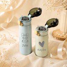 Customized Cartoon Insulated Water Bottle - Stainless Steel Straw Insulated Cup, Personalized Engraving, Suitable For School, Outdoor And Daily Use, Cute Mini Insulated Cup With Straw And Lid, Minimalist Aesthetic, Leak-Proof - Multi-color Children's  Cup - View 4