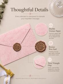 20pcs-Gilded Envelope & Letter Set, Strait Scenery Embossed Texture, Romantic Handwritten Love Letter, Valentine's Day - Gilded Invitation - View 9