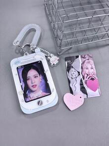 韓系 K-Pop 偶像小卡收納鑰匙圈，復古手機造型壓克力小卡展示盒，可愛包包掛飾（卡片尺寸不超過 6*9cm） - 彩色 - 查看 8